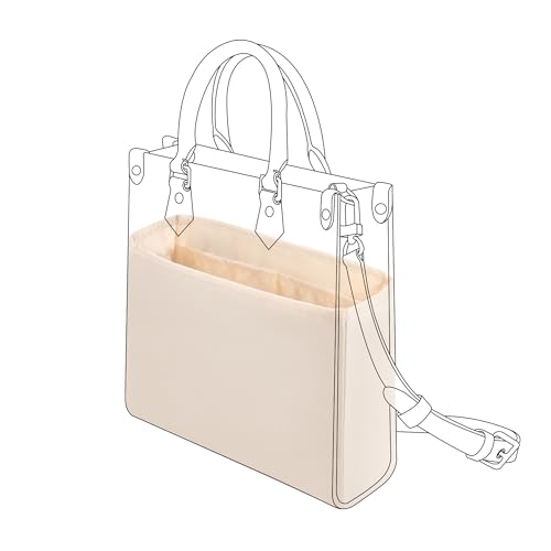 DGAZ Silk Purse Organizer Insert For LV Sac Plat Mini/BB/PM bag，Silky Smooth Bag Organizer，Luxury Handbag & Tote Shaper,Fitted vanity cases（Craie，PM） - color: Craie, size: PM