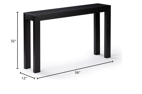 Plank+Beam Modern Solid Wood Console Table, 56 Inch, Sofa Table, Narrow Entryway Table for Hallway, Behind the Couch, Living Room, Foyer, Easy Assembly, Black - color: Black, size: 56 Inch