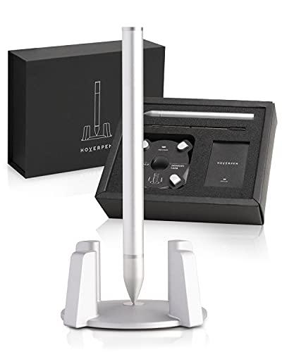 novium Hoverpen - Luxury Pen for Men & Women, Vertically Standing Executive Ballpoint Pen with Top Grade Free-Flowing Ink Refill, Metal Made, Unique Gifts, Luxury Pen for Men, Mens Gifts Ideas - color: Pearl Gray