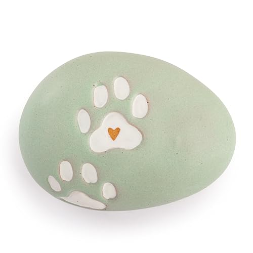 DEMDACO Inspired Everyday Collection Inspired Puppy Dog Paw Print Sage Green 4.5 x 3 Stoneware Decorative Garden Stepping Stone Patio Walkway Sculpture Yard Art - style: Inspired Stone - Paw Prints