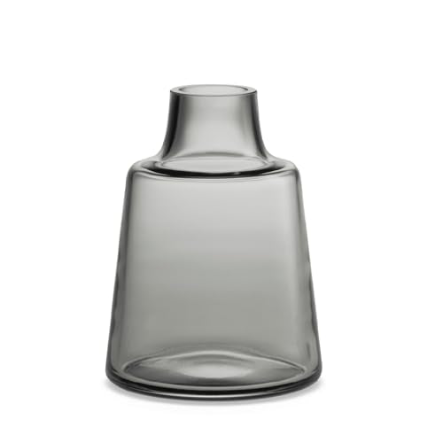 Holmegaard Flora Vase by Louise Campbell | Mouth-Blown Glass | Smoke | 4.7 Inch - color: Fumo, size: 9x9x13.2