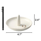 Ceramic Initials Jewelry Tray Ring Dish With Personalized Q-Monogrammed Engagement Wedding Gifts, for Birthday Mother's Day for Women, Ceramic White 4.7" x2.4" - style: Q