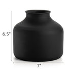 Goaste Metal Matte Flower Vase, Small Black Vases for Flower, 6.5 Inch Tall Iron Frosted Flower Arranging Vase for Table Centerpiece, Home, Shelf, Office, Garden Decor, Black