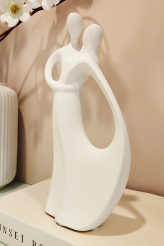 White Couple Statues Home Decor Ceramic Small Couple Statue Love Statues and Figurines Couple Gifts for Valentine