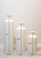 Tall Off-White Ceramic Vase Set of 3– Large Modern Farmhouse Decor Vases for Living Room, Coffee Table & Shelf Styling – Minimalist Neutral Decorative Flower Vases, Elegant Home Accent Gift
