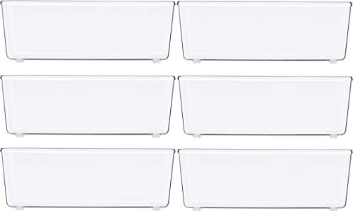 Simple Houseware Clear Drawer Organizer for Office Bin Desk Storage, 3.25"x 6.25", 6 Packs - size: Medium Size