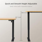 Furmax Electric Height Adjustable Standing Desk Large 48 x 24 Inches Sit Stand up Desk Home Office Computer Desk Memory Preset with T-Shaped Metal Bracket, Maple - color: Maple, size: 48 Inch
