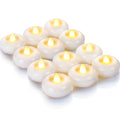 Homemory 2” Flameless Led Floating Candles, 200 Hour Plastic Battery Operated Flickering Waterproof Tealights for Cylinder Vases, Centerpieces at Wedding, Party, Pool, Holiday (12 Pack, White Base) - color: White base (12 Pack)