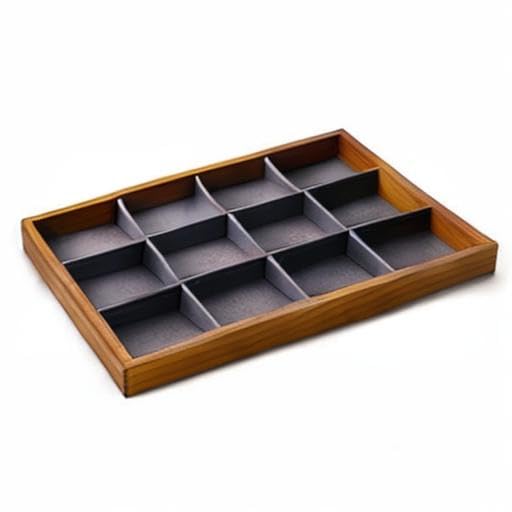 Oirlv 12 Grids Wood Jewelry Organizer Tray Stackable Jewelry Drawer Tray Bracelet/Watch Showcase Display Storage(Grey) - color: Grey 12 grid tray