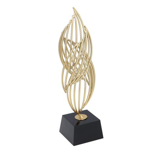 Metal Abstract Decorative Sculpture with Base Modern Luxury Metal Abstract Art Home Decor Statue for Desk Shelf Decor (Classic Black) - size: Classic Black