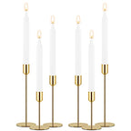 Gold Candle Holder Candlestick Holders Set of 6 Taper Candle Holders, Decorative Metal Candle Sticks Long Holder for Table Centerpieces, Wedding, Dinning, Party - size: Set of 6