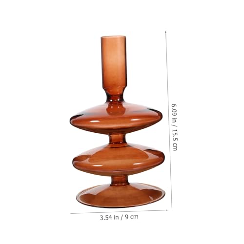 Garneck Elegant Glass Candle Holder for Pillar Candles Romantic Nordic Style Centerpiece for Dining Table Wedding Party Home Decor for Bedrooms Bars