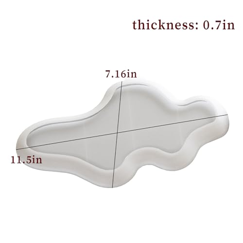 Wehous Large Irregular Tray Resin Concrete Molds, Cloud Shape Tray Silicone Mold, Creative Storage Container Trinket Jewelry Plate Dish Vanity Candle Holder Epoxy Casting Mold Wedding Christmas Decor