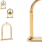 Pocket Watch Display Stand Full Arch Gold Plated Metal Holder for Pocket Watches, Antique Clocks, & Collectibles -Brass-Gold Plated ( Watch Not Included )