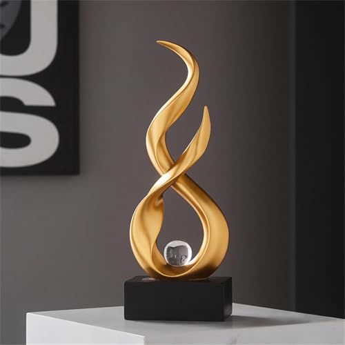 AWNR Abstract Art Deco Decor Statues for Home,Shelves,Table,Living Room, Dining Room,Modern Sculpture Decoraciones of Homes for Sale (Gold B) - color: Gold B