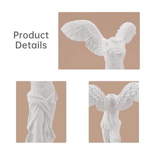 5 Inch Winged Victory of samothrace Statue, Resin White Art Greek & Roman Mythology Classical Goddess Winged Victory Sculpture for Home Decor,Goddess of Victory Samothrace Statue - style: Samothrace Statue