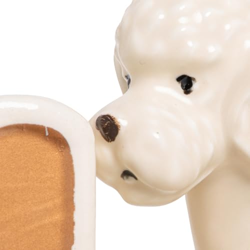 Creative Co-Op 2-Piece Hand-Painted Stoneware Vintage Poodle Bookends, White and Gold Finish