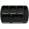 G.E.T. 6 Compartment School Cafeteria Tray, Right Handed, 10" x 15", Black (4 Pack) - color: Black, size: 10" x 15", style: 4 Pack Right Handed Trays