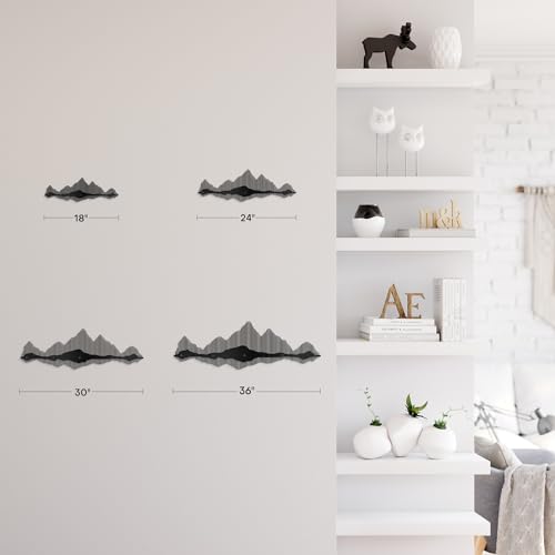 SIGNLEADER Metal Wall Decor Mountains Lines Minimalist Modern Luxury Wall Sculpture Hangings 3D Statue Home Decoration for Living Room, Bedroom, Bathroom, Kitchen, Fireplace, Office - 18" Black - color: Gry13-2405-m13, size: 18" Black