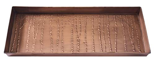 HF by LT Birch Forest Pattern Metal Boot Storage Tray, 30 x 13 inches, Antique Copper Finish - color: Birch Forest Pattern, Antique Copper Finish