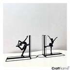 Ballet Girl Metal Bookends, Book Ends for Shelves, Office Desk, Cookbook Stand, CD Holder, Magazine Holder for Office Organization, Housewarming Gifts New Home - color: Ballet Design 02