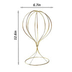 Mydio 2 Pieces Modern Metal Hat Stands Durable Stable Metal Hat Cap Rack Wigs Holder, Metal (Gold) - color: Gold