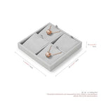 Microfiber 9 Slots Jewelry Pendant Display Tray Jewelry Necklace Organizer Display Tray(Gray) - size: 5.5" x 5.49" x 0.78"