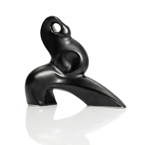 Tai Chi Motion Ceramic Sculpture - Handmade Jingdezhen Porcelain Statue, 7-Inch Abstract Yin Yang Zen Figurine for Home Office Desk Shelf Décor