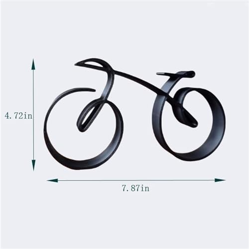 Minimalistic Bicycle Sculpture Wire Framed Style, Bike Silhouette, Gift for a Cyclist, Bicycle Art Wall Decor, Side Table Statue Decor, Home Decoration - color: Black