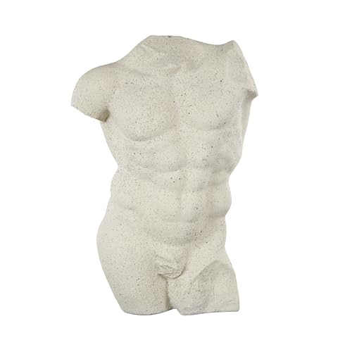 Deco 79 Polystone People Decorative Sculpture Textured Home Decor Statue with Black Speckles, Accent Figurine 13" x 8" x 20", White