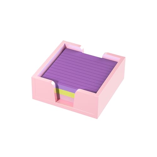 WINFFOR Acrylic Notepad Holder Dispenser - 3x3 in Sticky Note Memo Holder for Desk Organizer (W/O Pads) Office Desk Accessories School Supplies, Lightpink - color: Light Pink
