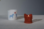 Handcrafted Tealight Candle Holder Designed as a Melting Candle; Handmade Tea Light Candle Holder; Bathroom, Living Room Mantel, Entryway, Buffet and Dining Table Decoration Red - color: Red