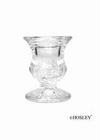 Hosley Set of 24 Glass Taper Candle Holders – Clear Candlestick Holder Set for Weddings, Table Centerpieces, Dinner & Home Décor (2.5” H) - size: 2.5" High