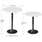 HOOBRO Bar Table, Height-Adjustable Round Pub Table 27-35.4 Inches with Sturdy Base, Modern Style, Easy to Assemble, Suitable for Small Space, White BW58BT01G1 - color: White