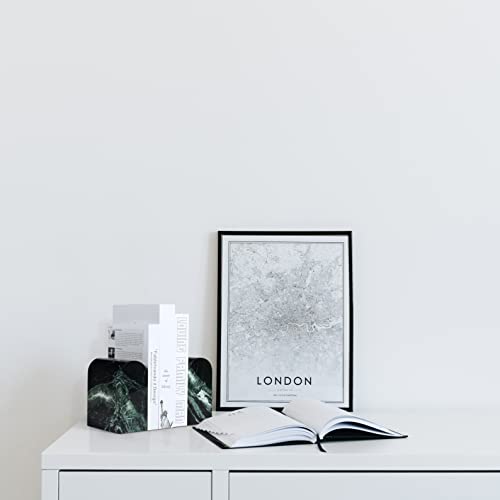 Koville Italian Natural Marble Bookends for Shelves, 13LBS Ultra Non-Slip Book Ends, Heavy Duty Marble Book Holders Organizer, Bookshelf Apartment Decor for Movies/CDs/Video Games(Verde Remeggiato) - color: Green Marble-verde Remeggiato, size: 13lb