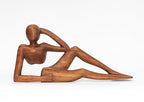 G6 Collection 12" Abstract Sculpture Wooden Handmade Handcrafted Art - Relaxing Man - Statue Home Decor Decorative Figurine Accent Decoration Hand Carved Relaxing, Model B - style: Model B
