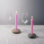 Handmade Natural Pebble Taper Candle Holder Handcrafted Taper Candle Holder for Altar, Mantle, Desk, Table, Shelf