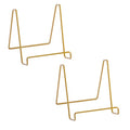 TRIPAR Square Metal Wire Stand, Gold Finish (2 Pack, 6-Inch Depth) - Tabletop Display - Handcrafted Edge Design For Sleek & Modern Look - Perfect for Kitchen Cookbooks, Plates, Photos & More