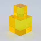 CMY Cubes The Y Cube (50mm) - Yellow Hue Cube - Optical Color Cube - Diamond Polished - Teaches Subtractive Color Mixing - Educational, Scientific, Physics & Kinetic Art Desk Object