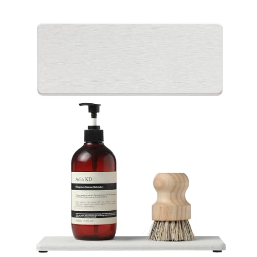 2PCS Bathroom Sink Vanity Trays, Water Absorbing Diatomite Stone Drying Soap Dish Dispenser for Kitchen Counter, Sponge Holder Mat Rack Faucet Splash Guard Caddy Organizer, Beige, 9"x3.5" - color: 2 Pack - Greige, size: 9" x 3.5"