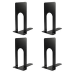Book Ends for Shelves, 4 Pack Metal Bookends, Compact Book Stopper for Small Books, CDs, Vinyl Records, Desk & Classroom Organizer, 3.9x2.8x5.2 Inch, Gift for Book Lovers