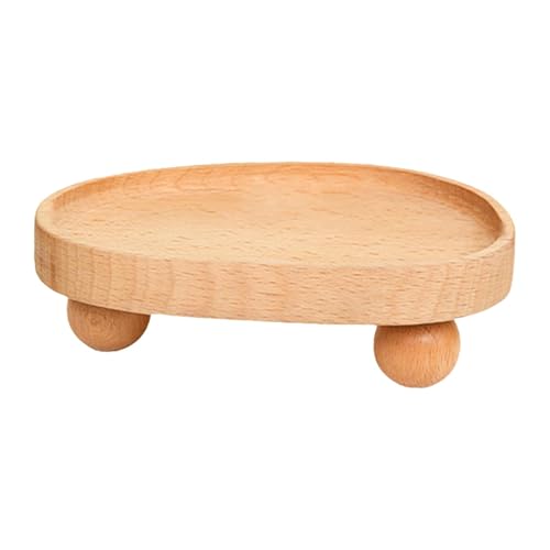 Vaveren Wooden Riser Tray Jewelry Display Dish Soap Holder Pedestal Stand for Fireplace Kitchen Counter Candle Holder Vanity Birthday - color: Irregular（6.30inx4.92inx1.97in）