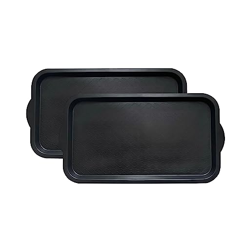 PetLike Boot Tray for Entryway, Pet Food Mat Tray, Waterproof Rubber Shoe Tray for Indoor and Outdoor, Multi-Purpose Tray for Boots, Shoes, Pets, Garden (Black, 2PACK 29.5X16 INCH) - color: BLACK