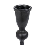 Creative Co-Op Decorative Hand-Forged Metal Taper Holder, Black - size: 4" Round x 12"H