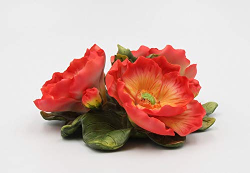 Fine Porcelain Poppy Flowers Figurine, 6" L