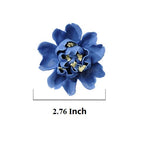 Ceramic Wall Flower Decor Artificial 3D Flower Wall Art，Handmade 3D Wall Art Hanging Sculpture， Porcelain Flower Wall Décor (Blue,Crape Myrtle,2.76")