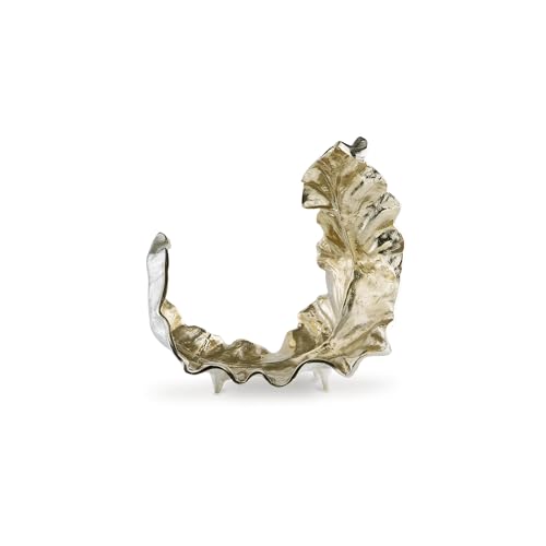 Signature Design by Ashley Darinsen Modern Metal Leaf Sculpture, Gold & Silver