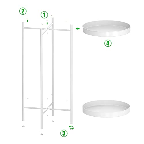 OVICAR Plant Stand Indoor Outdoor - Metal Flower Pot Holder Table Tall Potted Rack Organizer Rustproof Plant Display Shelf For Home Garden Patio Balcony Office Living Room Bathroom Corner (White) - color: White