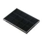 Jewelry Organizer Tray，Stackable Jewelry Drawer Organizer for Beads Rings Earrings Storage Display (Black, 12 Grids) - size: 12 Grids