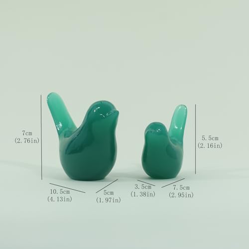Birds Statues Home Decor Figurine - Modern Style Sculpture Decorative Ornaments for Living Room, Bedroom, Office Desktop, Cabinets - color: Green